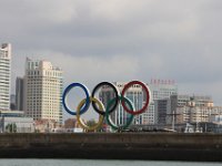De olympiske ringe på havnen i Qingdao